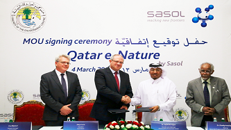 ساسول ومركز أصدقاء البيئة يوقعان مذكرة تفاهم لتطوير تطبيق Qatar e-Nature